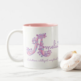 Amelia känd menande dekorativ A monogrammugg Två-Tonad Mugg