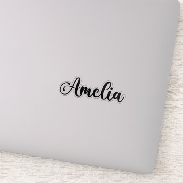 Amelia Namn - Handskriven kalligrafi Klistermärken (Detalj)