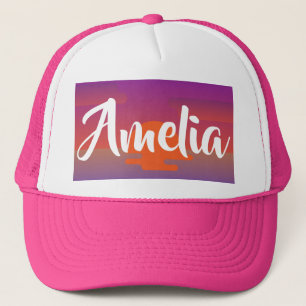 Amelia Namn Hat Sunset Ombre Summer Anpassningsbar Keps