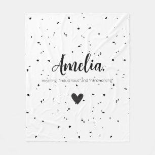 Amelia Namn Reveal betyder minimal modern blanket Fleecefilt