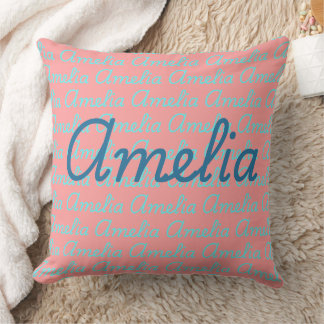 Amelia Namnteckning Namn Mönster Kudde