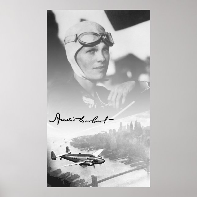 AMELIA och hennes LOCKHEED ELECTRA AIRPLANE Poster (Framsidan)