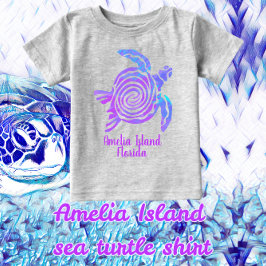 Amelia-ön Florida Färg Blast Sea Turtle Baby T Shirt