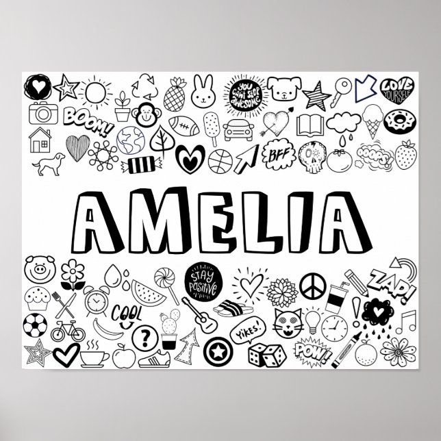 AMELIA:s Färg-it-your-dispositionsdesign Poster (Framsidan)