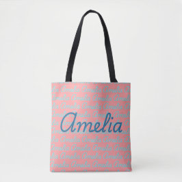 Amelia Signatur Namn Mönster Design  Tygkasse