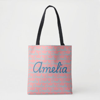 Amelia Signatur Namn Mönster Design Tygkasse