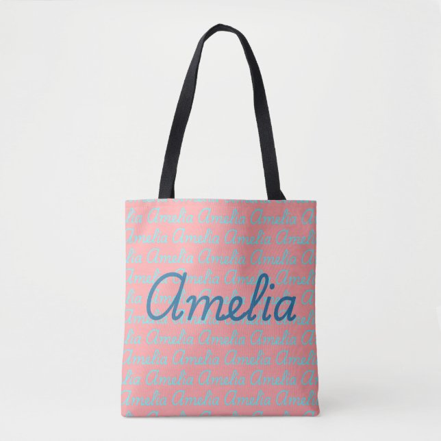 Amelia Signatur Namn Mönster Design  Tygkasse (Framsida)