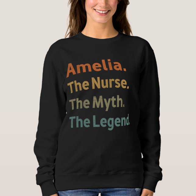 Amelia, sjuksköterskan Myth the legend funny Vinta T Shirt (Framsida)