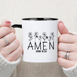 Amen Bibelvers Kristet Kaffe Mugg