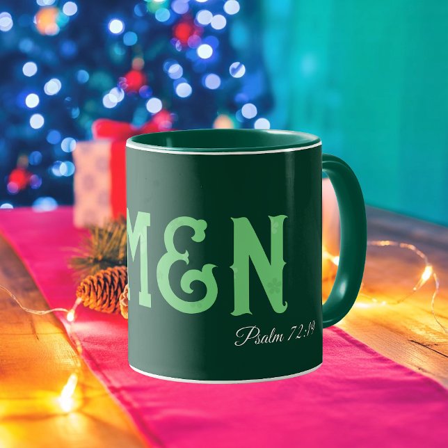 Amen Bibelvers Modern Typografi Personlig Mugg (Amen Bible Verse Modern Typography Custom Mug, perfect Christmas gift for family, Christian friends)