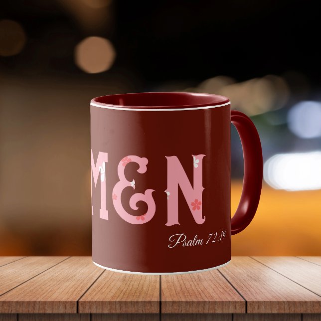Amen Bible Verse Modern Typography Personalized Mugg (Amen Bible Verse Modern Typography Custom Mug, perfect Christmas gift for family, Christian friends)