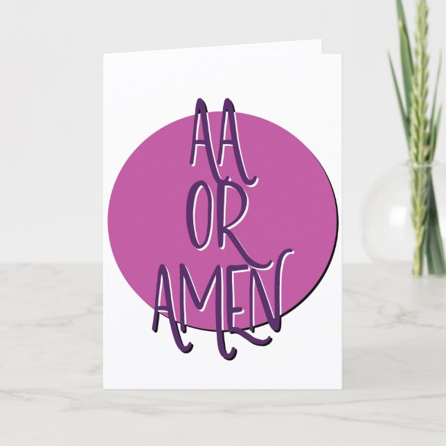 Amen Recovery Slogan-årsdag Kort (Framsida)