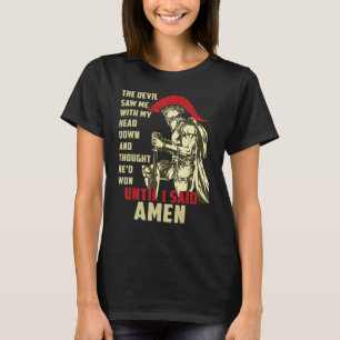 Amen Spartan Warrior tills jag sa Amen Christian T Shirt