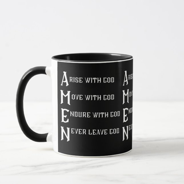 AMEN with God Bold Declaration Christian Faith 2 Mugg (Vänster)