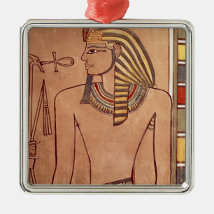 Amenhotep II med en ankh som lyfts till hans Julgransprydnad Metall