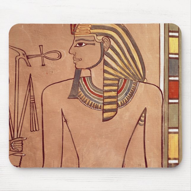 Amenhotep II med en ankh som lyfts till hans Musmatta (Framsidan)