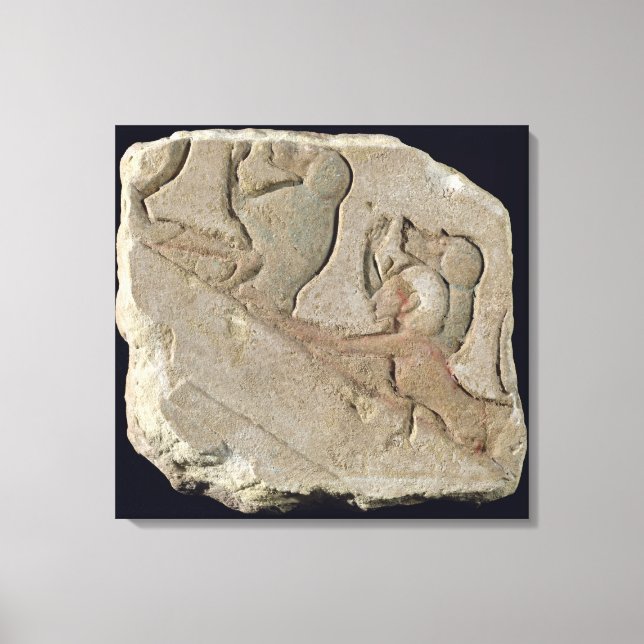 Amenophis IV med babian, New Kingdom Canvastryck (Framsida)