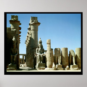 Amenophis koloss Ramesses II och Pylon Poster