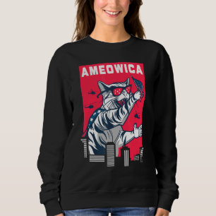 Ameowica Fjärde juli: Patriotic Cat Independence D T Shirt