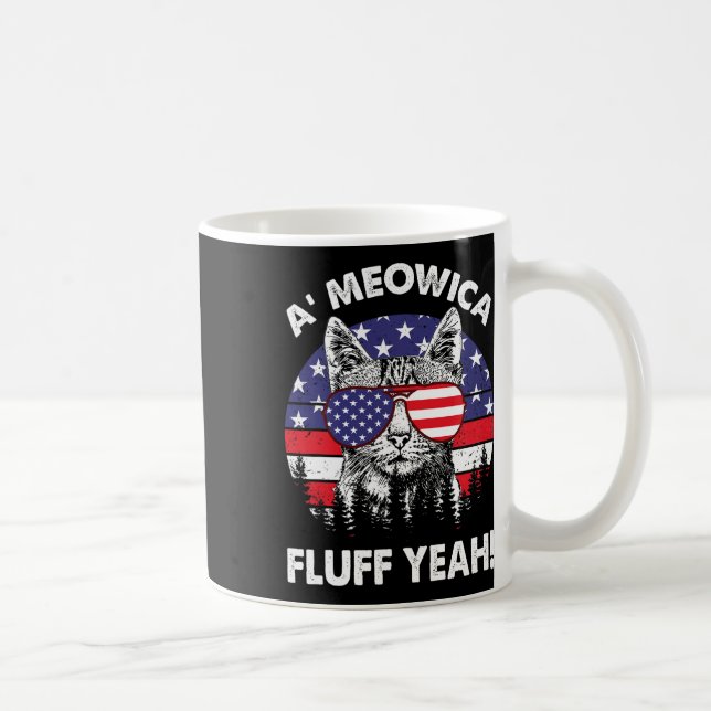A'meowica Fluff Ja Patriotic American 4:e Jul Kaffemugg (Höger)