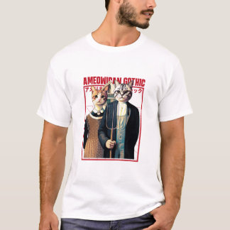 Ameowican Gothic - Timless Farmer Kattdjur Eleganc T Shirt