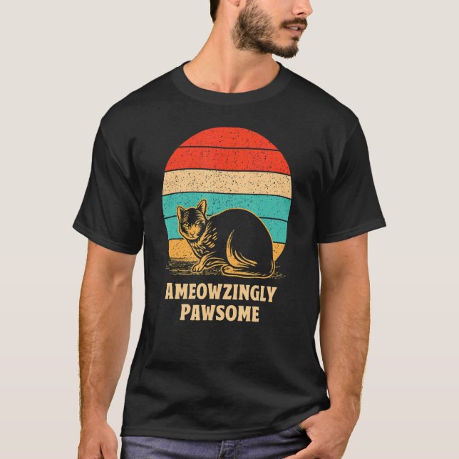 Ameowous Fantastisk Cat Mamma Motivational Quote C T Shirt (Framsida)