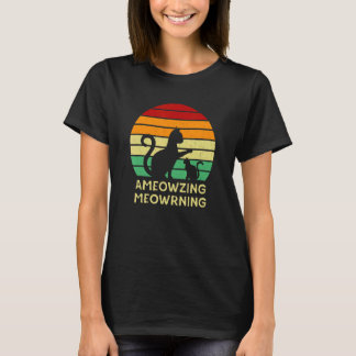Ameowzing Meowrning Kattmamma Vacker Kattpappa Söt T Shirt