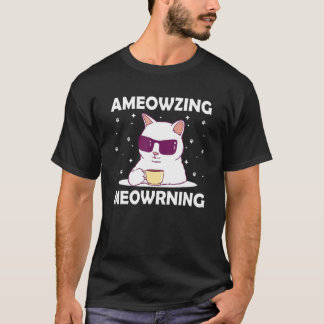 Ameowzing Meowrning Kattmamma Vacker Kattpappa Söt T Shirt