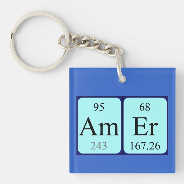 Amer Periodisk nyckelring bord namn (Framsidan)