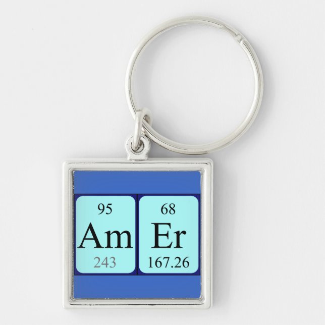 Amer Periodisk nyckelring bord namn (Framsidan)