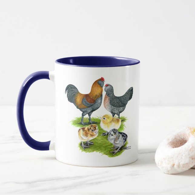 Ameraucana Kycklingfamilj Mugg (Med munk)