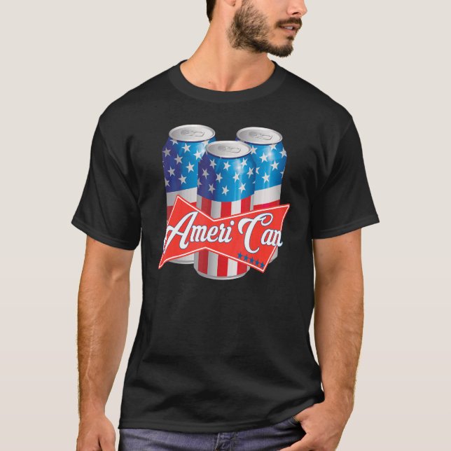Ameri can Beer Patriotic 'murica Proud Drinking T Shirt (Framsida)