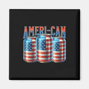 Ameri-can Roligt Ölburk Flagga Patriotisk 4:e Juli Magnet