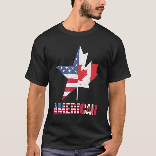 Ameri kan USA Flagga Pride Vacation Travel Can T Shirt (Framsida)