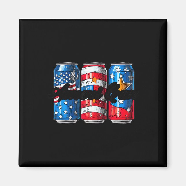 Ameri kan vintage amerikansk flagga 4 juli magnet (Framsidan)