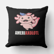 Ameriaxolotl Cute Axolotl med America Flagga