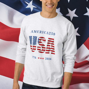 AMERICA250 1776-2026 Firande Herrar Lång Ärmad Tröja