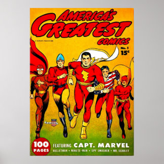 America39s Best Tecknads no1 Golden Age Fawcett He Poster