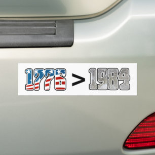 America 1776 är Underbarare än Orwell 1984 Patriot Bildekal