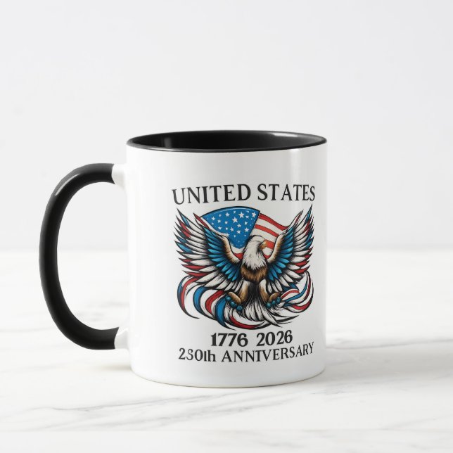 America 1776 Coffee Mug – USA 250th Anniversary  Mugg (Vänster)