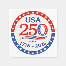 America 250 1776 2026 Patriotisk USA  Pappersservett