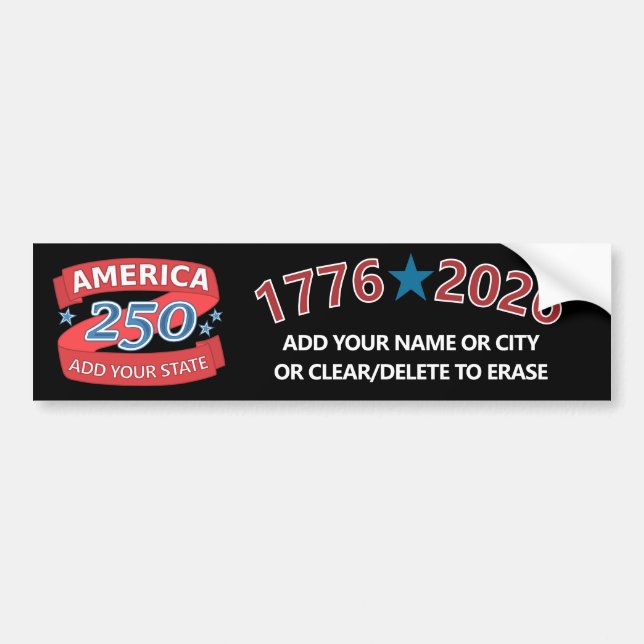 America 250 Add State 1776 2026 Semiquincentennial Bildekal (Framsidan)