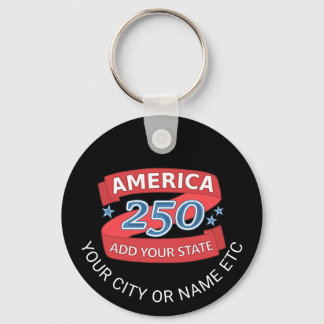 America 250 Add State Create Your Own Patriotic Nyckelring