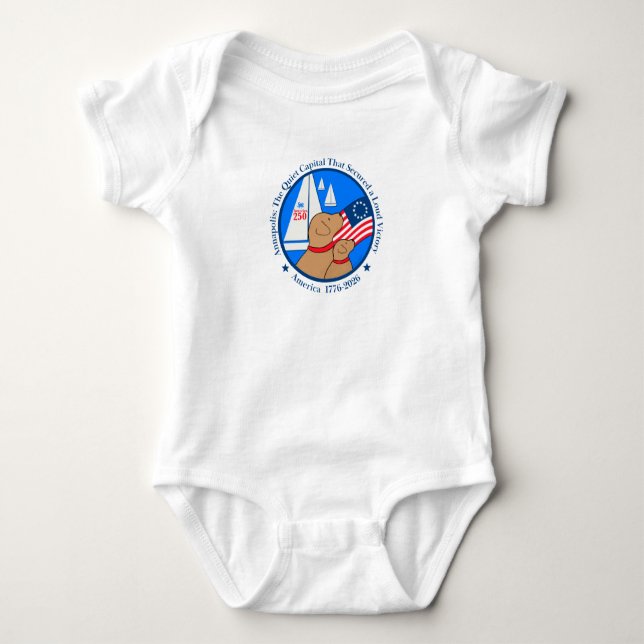 America 250 Annapolis Edition Baby Short Sleeve T Shirt (Framsida)