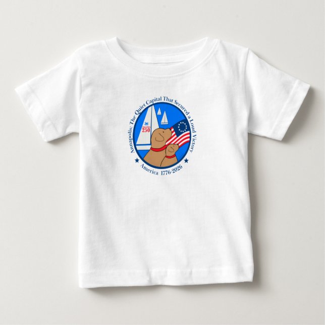 America 250 Annapolis Edition Baby Short Sleeve T Shirt (Framsida)