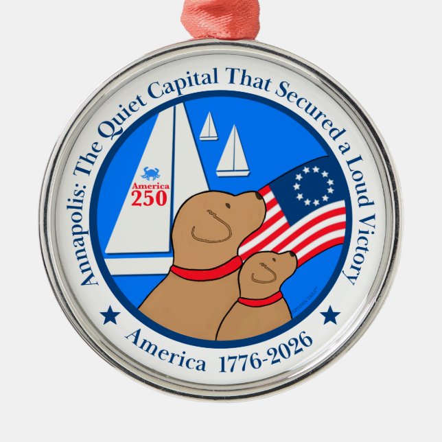 America 250 Annapolis Special Edition Julgransprydnad Metall (Framsidan)
