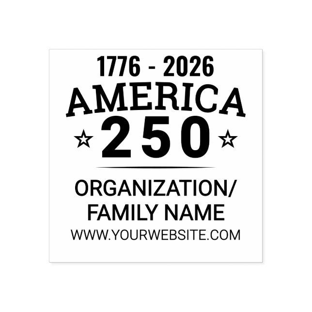 America 250 Anpassningsbar Family Organization Bus Stämpel (Tryck)