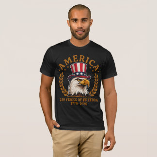America 250 år av frihet 1776-2026 Patriotisk  T Shirt