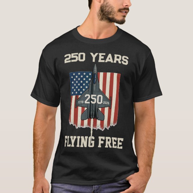 America 250 år flygande fritt T-shirt - 1776-2026 (Framsida)