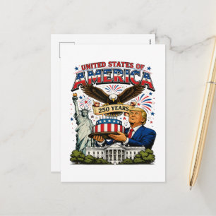 America 250 år Patriotisk Örnfirande Helg Vykort